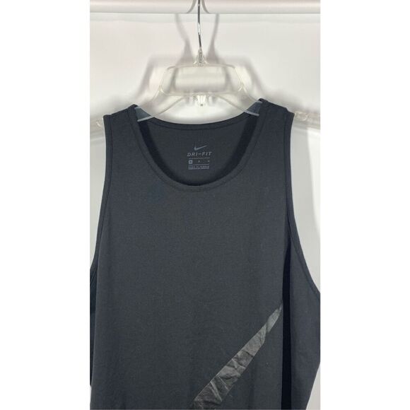 Nike Women's Polyester Pullover Dri-Fit Activewear Tank Top Black Size Medium - Picture 2 of 6